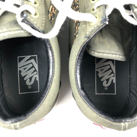 Vans Unisex Size 7M 8.5W Old Skool Green Leopard Lace-Up Skate Sneakers Shoes - Picture 11 of 12